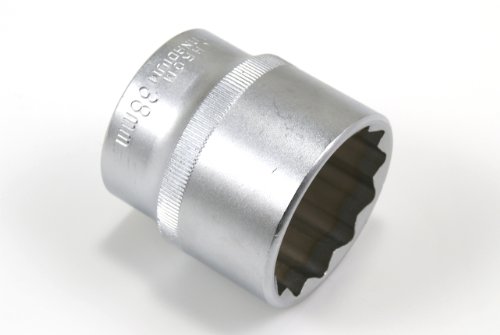 38 mm Steckschlüsseleinsatz / Schraubendreher-Einsätze 12-KANT / Zwölfkant VIELZAHN 1/2"-Antrieb CV-Stahl (Chrom-Vanadium-Stahl)