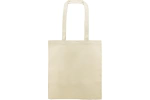 Siglo XXI Publicidad Bolsa Algodón natural 240 g/m2 asas largas. Pack de 10 o 20 pcs. Tamaño 38x42 cm. Regalos, Compras, Manualidades, Tiendas.