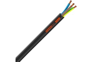 HDIUK Coil to Length 3-Core Titanex H07RN-F Tough Robust, Heavy Duty Mains Power Cable 90c Ultra Flexible (15 Metres, 1 mm²)