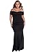 Produktbild Damenkleid in Plus-Größe, Maxikleid, Ballkleid, Abendkleid, schwarz, schulterfrei, Größe 40/42
