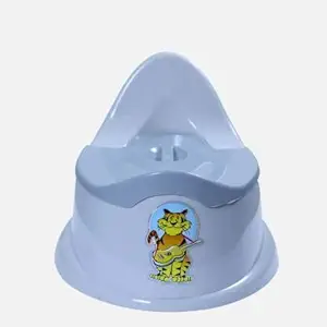 Kidoyzz Plastic Closet Potty Toilet Training Seat with Removable Bowl & Back Support for Baby Toddlers Kids (Grey)