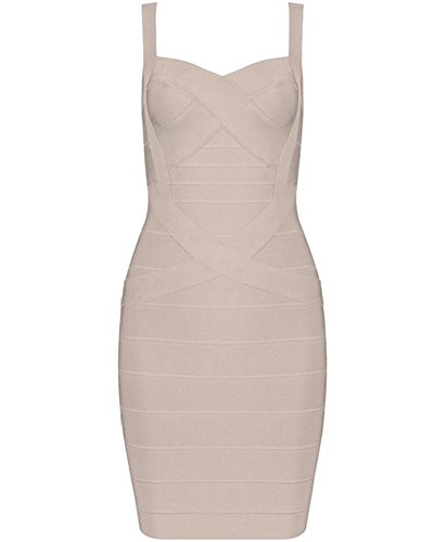 Whoinshop Women's Rayon Strap Sleeveless Mini Bodycon Bandage Cocktail Dress