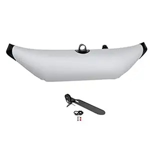 ELECTROPRIME White PVC Kayak Standing Outrigger Stabilizer & Aluminum Alloy Kayak Rudder