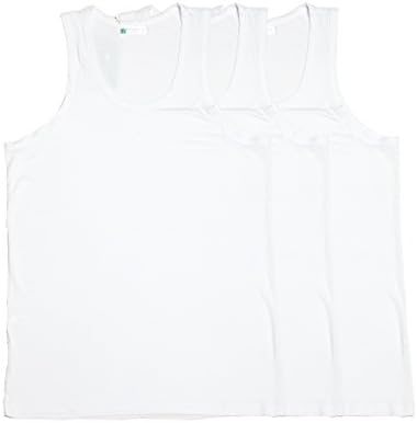 worboo Men's 3-Pack Bamboo Viscose Tank Tops (X-Large, White)