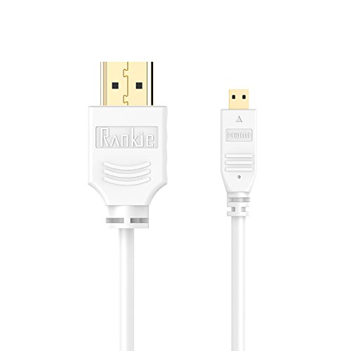 Rankie 1.8m High-Speed Micro HDMI zu HDMI Kabel HDTV Cable Unterstützt Ethernet, 3D, 4K und Audio Return (Weiß) - 2