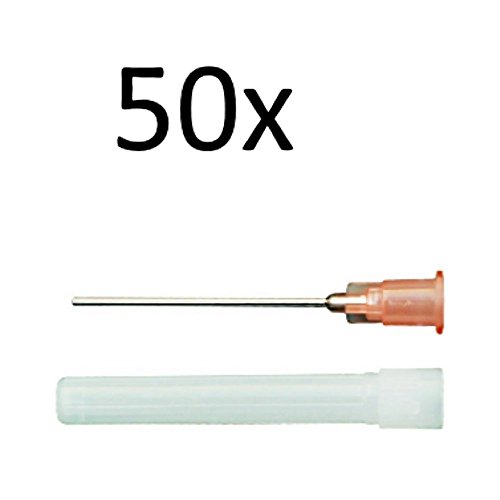 50x stumpfe lange Kanülen, 1,2mm x 40mm zum Mischen von Liquids, Aromen - E-Liquid und Modellbau