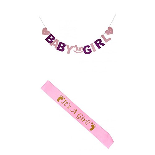 Gazechimp Wimpelkette Wimpelgirlande Girlande Wimpel +It’s a girl Banner Geburtstag Party Hochzeit Dekoration Zimmer Deko - 2