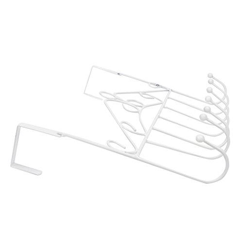 Soriace® 7 Haken über Tür hängeleiste, Türhänger / Türgarderobenhaken für Kleidung, Taschen, Hüte, Tücher, Schals, usw (Weiß) - 4