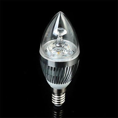 ZJJ 0-3W LED E14300-350LM LED Candle lamp light bulb (220V) , silver