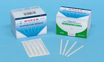 100 Shenzhou Sterile Acupuncture Needles 0.30 x 40mm WITH GUIDE TUBE