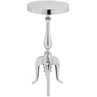 Kare 75596 - Mesa auxiliar, estilo barroco (53 x 27 x 27 cm), color aluminio