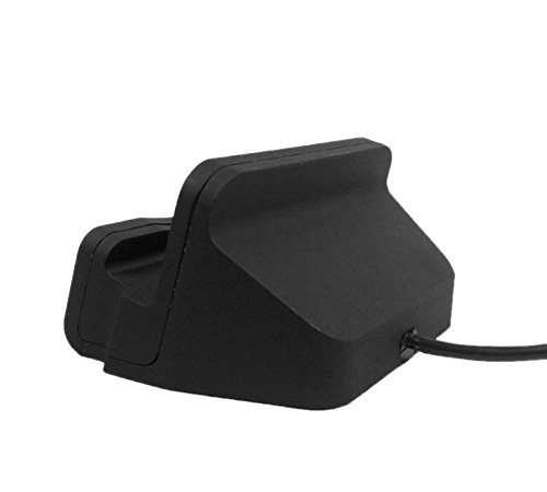 HubLines® – Premium Lade und Dockingstation für Smartphone mit Micro-USB Anschluss Stecker in Schwarz – für Samsung, HTC, LG, Huawei, Xiaomi, Android, Tablets, Smartphone und Handy – Halter/Ständer/Cradle/Ständer/Pack/Dock/MiniDock Desktop-Dock/Ladegerät/Ladehalterung - 4
