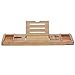 Produktbild Bamboo Badewanne Caddy Erweiterbar Badewanne Stehen mit Weinglas Halter, Buchstütze und Tablet PC, Telefon Ständer, etc.