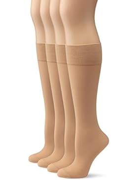 MyWay Damen Fein-Kniestrümpfe mit Stützfunktion Matt, 4er Pack, 40 DEN