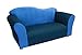 Rosenberry Rooms Fantasy Furniture Microsuede Wave Sofa, Navy/Blue