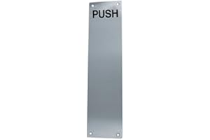 PUSH Door Finger Plate in Satin Stainless Steel from EUROART