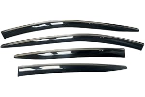 K - KONNEKT Wind Deflectors Set for Hyundai Ioniq for 2016+ | Front and Rear | Set of 4 Pcs - Chrome lining