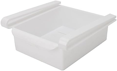 Brosuper Multi Storage Rack Under Shelf Storage Basket Refrigerator Fresh Spacer Layer Spaces Storages Rack Kitchen Twitch Slide Box in White
