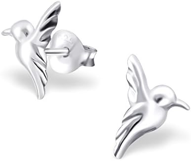 Si Si Select - Quality 925 Sterling Silver Earrings - Hummingbird Studs - Free Gift Box