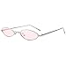 Produktbild Draussen Steampunk Style Oval Sonnenbrille Kleine Metallrahmen Sonnenbrille Trend Mode Vintage Schlanke Sonnenbrille für Unisex Frauen Männer, Goldrahmen Grau Objektiv (Color : Color 4, Size : M)