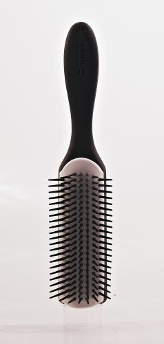Denman Haarbürste Noir D3N, schwarzer Griff, weißes Gummikissen, 7-reihig - 4