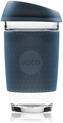 JOCO Glass Reusable 16oz Coffee Cup (Mood Indigo Seaglass)