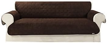 SFT/ Waterproof Microsuede Brown Solid Mini Cube Quilting Sofa Cover