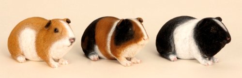 3 er Set Meerschweinchen Figuren für Haus und Garten Nagetiere Kleintiere