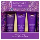 Mandara Spa Amber Heaven Must Have Trio Gift Set With Sandlewood & Patchouli Shower Cream 50ml+Body Lotion 50ml+Hand Cream 50ml
