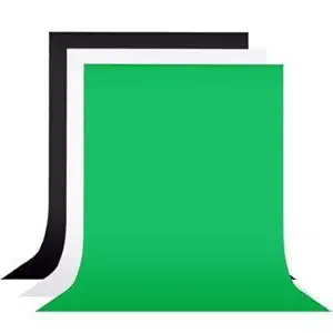 Shomex 3PCS Combo 8 x10.5 FT Green, Black, White LEKERA Backdrop Photo Light Studio Photography Background
