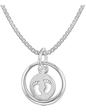 trendor Taufring mit Kinder-Halskette Silber 08309