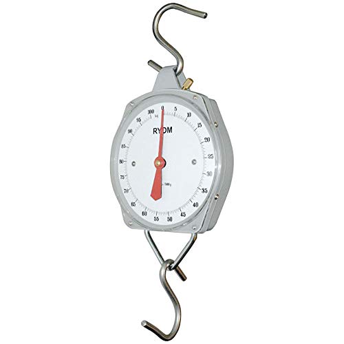 Powerpreise24 Profi HÄNGEWAAGE ANALOG max. 100 kg / 500 g Schritte, stabiles Metallgehäuse, Zugwaage inklusive 2X S-Haken