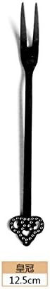 YQQQQ Stainless Steel Fruit Fork Sign Korean Gilt Cutlery Snack Dessert Fork Cute Cake Fork