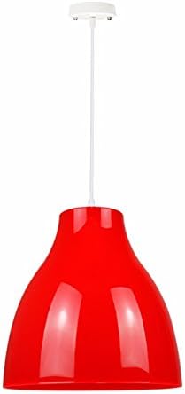 YYHAOGE Plastic Translucent Droplight, Character Brief, Mensal, Bazaar, Supermarket, Decorative Droplight, Bedroom, Bedside, Single Head Droplight, 28Cm,Gules