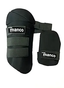 Manco Thigh Guard for Cricket Black Thai pad Black Thai Guard