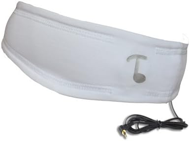 Tooks SPORTEC BAND (DRYFIT) - Audio Headband With Built-in Removable Headphones - COLOR: PRO WHITE, Comfortable 100% ProStretch (dryfit) Keeps You Cool from Sports to Sleep, Great As Gifts