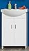 Produktbild Dreams4Home Waschbeckenunterschrank 'Brose' - Standschrank, Schrank, Waschbeckenschrank, Badschrank, Badezimmerschrank, Unterschrank, 2 Türen, B/H/T:ca.50 x 56 x 35 cm, FSC-K: 70%, Weiß Dekor / Weiß Hochglanz Lack, Made in EU