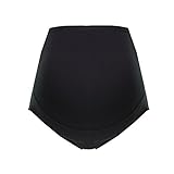 Umstandsslip-Schwangerschaftsslip-Überbauchslip für Damen, im Einzelpack-Doppelpack-Set, aus Baumwolle-Modal, in Schwarz und Beige von HERZMUTTER (5100)