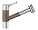 Produktbild Blanco Tivo-S, Küchenarmatur - Einhebelmischer mit ausziehbarer Brause, Wasserhahn für die Küche, Silgranit Look, zweifarbig, Muskat/chrom, Niederdruck, 1 Stück; 521708