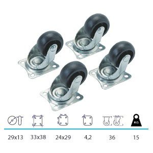 4ER LENKROLLEN Ø 29mm - 2
