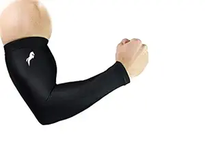 JUST RIDER Cotton Arm Sleeve for Men & Women, Arm Gloves (Black, Medium)