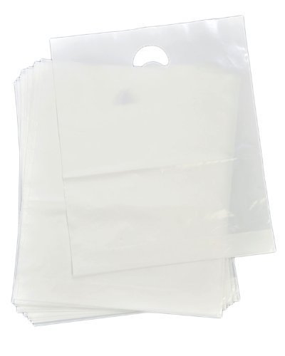 30 Clear Heavy Duty Patch Handle Plastic Carrier Bags 15 x 18 x 3 by Bag It Plastics
