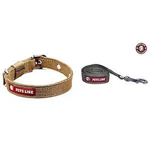 PetsLike Poly Collar and Leash Set, Army Green, 25 mm