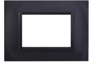 ZOREI Placca Compatibile Con Bticino Living, Placche Plastica Quadrata, 1 Pezzo (3 Posti/Moduli,Acciaio Scuro)