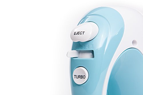 Turbo 2in1 Handmixer Set | Handrührer | Handrührgerät | 300 Watt | 5 Stufen | Hand Mixer Rührer | motorbetriebene Rührschüssel | Rührgerät | Knetmaschine - 3