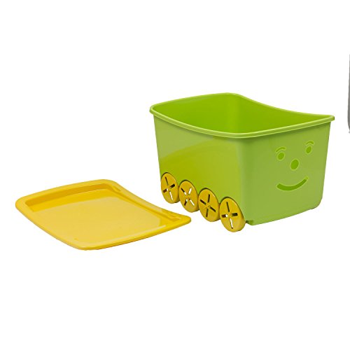 BranQ Play Box 52 L Funny Spielzeugbox Spielzeugkiste Rollbox Kiste Räder Deckel grün - 4