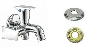 Jagger SIYA Full Brass 2 in one tap Two Way tap for Bathroom 2 in 1 tap for Washing Machine 2 in 1 tap for Bathroom Health Faucet ( With Wall Flange & Teflon Tape )