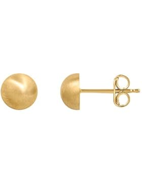 Ohrstecker 585 Gold Halbkugel 7,00mm Gelbgold Damen Ohrringe Gebürstet NEU (421001251)