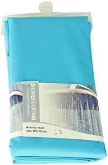 Shower Curtain Turquoise New Colour 180 cm Long PEVA Shower Curtain with 12 C Shaped Rings
