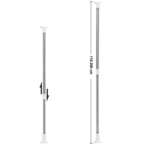 Songmics Einfach Stabil Teleskop Duschstange Edelstahl Duschvorhangstange BCB004 (110 cm to 200 cm) - 4